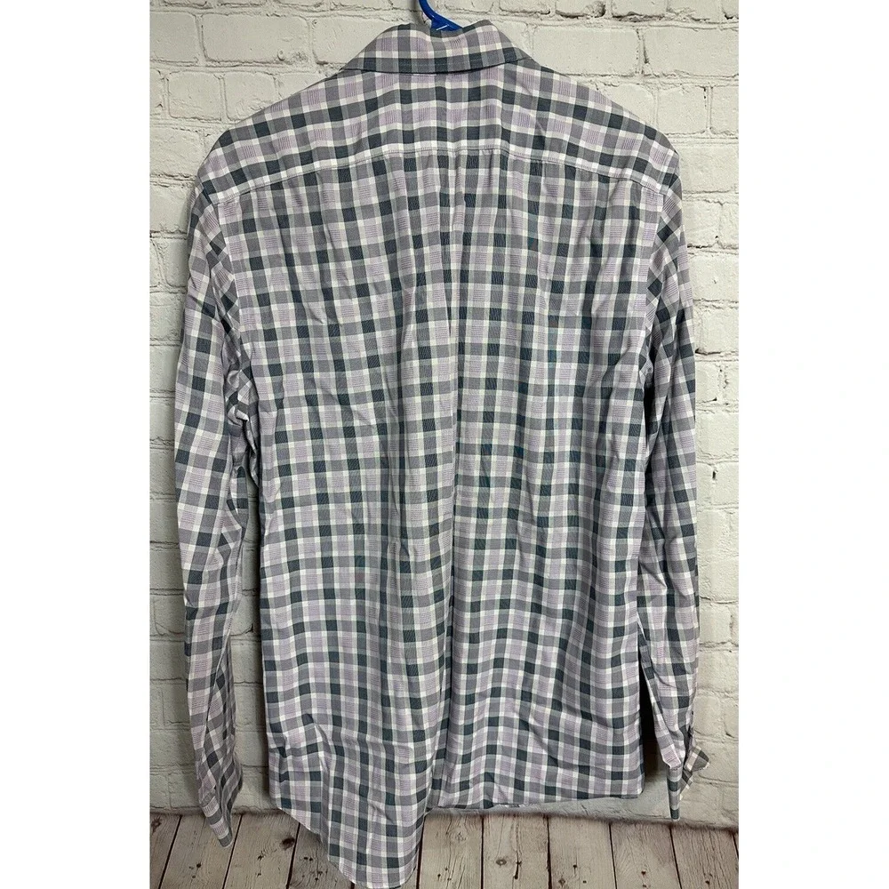 Banana Republic non-iron tailored slim fit‎ plaid long sleeve button up, sz L